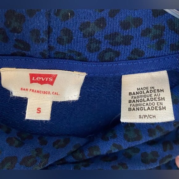 Women’s Levi’s Leopard Print Hoodie Sweatshirt - Blue - Picture 5 of 7